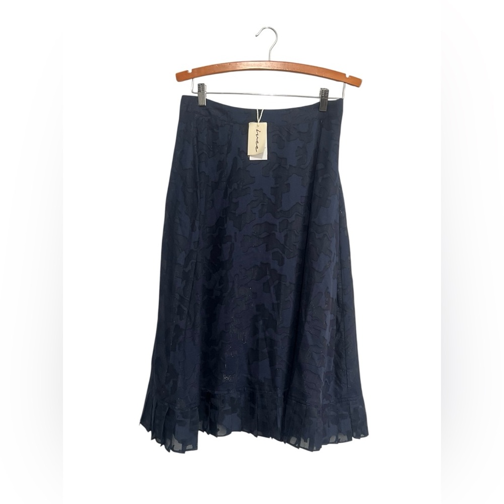 Ivee Women's Navy Blue A-Line Skirt Jacquard Women's Medium M Chiffon NWT